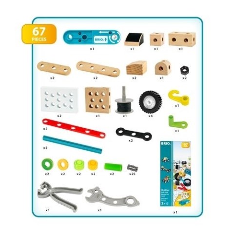 BRIO BRIO Builder Zestaw z Silniczkiem Pull Back 67 el. BRIO BRIO Builder Zestaw z Silniczkiem Pull Back 67 el.