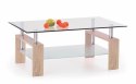 HALMAR ława DIANA H dąb sonoma szkło płyta laminowana 110x60 z półką HALMAR ława DIANA H dąb sonoma szkło płyta laminowana 110x60 z półką