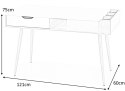 Halmar B45 biurko biały/dąb złoty MDF + melamina stal malowana Halmar B45 biurko biały/dąb złoty MDF + melamina stal malowana