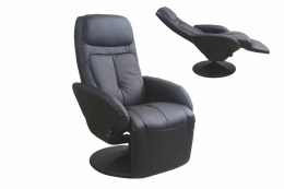 Halmar OPTIMA recliner fotel rozkładany czarny materiał: eco skóra / PVC
