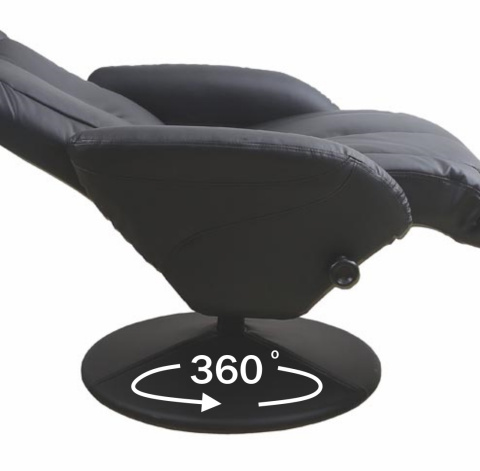 Halmar OPTIMA recliner fotel rozkładany czarny materiał: eco skóra / PVC Halmar OPTIMA recliner fotel rozkładany czarny materiał: eco skóra / PVC
