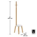 Umbra UMBRA stołek i wieszak na ubrania PILLAR biały / naturalny Umbra UMBRA stołek i wieszak na ubrania PILLAR biały / naturalny