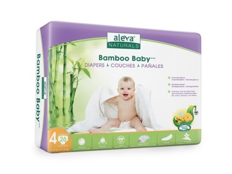 Aleva Naturals Aleva Naturals Bambusowe Pieluchy Rozmiar 4 (9-13kg) 26szt. Aleva Naturals Aleva Naturals Bambusowe Pieluchy Rozmiar 4 (9-13kg) 26szt.