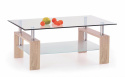 HALMAR ława DIANA H dąb sonoma szkło płyta laminowana 110x60 z półką HALMAR ława DIANA H dąb sonoma szkło płyta laminowana 110x60 z półką