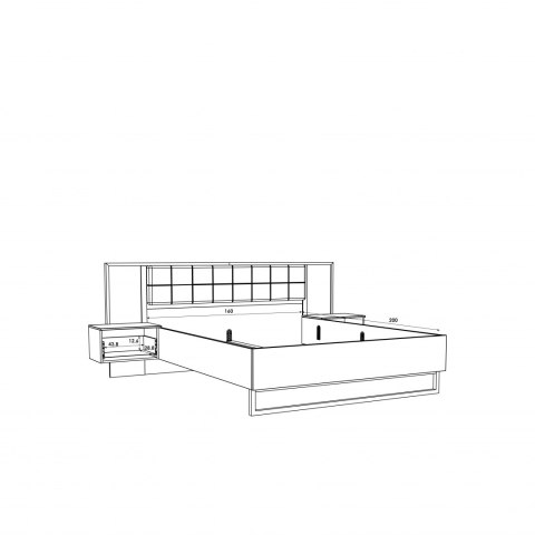 Forte ARYSTYDA ATDL1162-M239 Stelaż łóżka + szafki nocne Forte ARYSTYDA ATDL1162-M239 Stelaż łóżka + szafki nocne