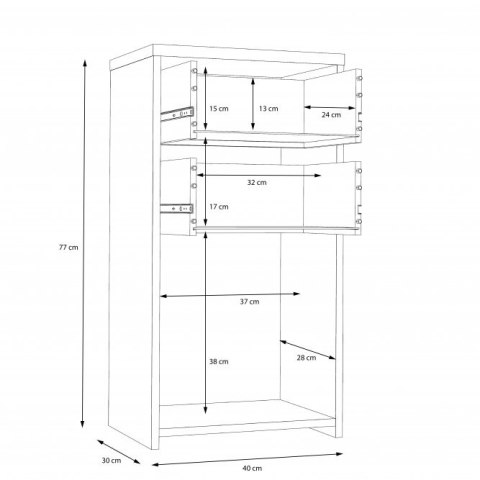 Forte BEST CHEST SQNK211-C804 Komoda, szafka półka, szuflady, Dąb Artisan / Biały Forte BEST CHEST SQNK211-C804 Komoda, szafka półka, szuflady, Dąb Artisan / Biały