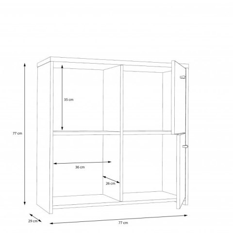 Forte BEST CHEST SQNK221-C804 Komoda, szafka półki, Dąb Artisan / Biały Forte BEST CHEST SQNK221-C804 Komoda, szafka półki, Dąb Artisan / Biały