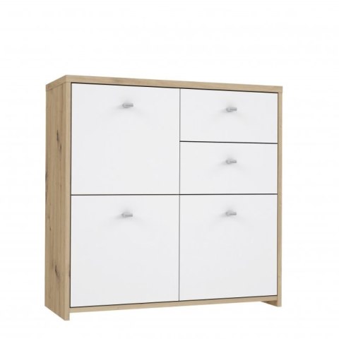 Forte BEST CHEST SQNK223-C804 Komoda, szafka półki, szuflady Dąb Artisan / Biały Forte BEST CHEST SQNK223-C804 Komoda, szafka półki, szuflady Dąb Artisan / Biały