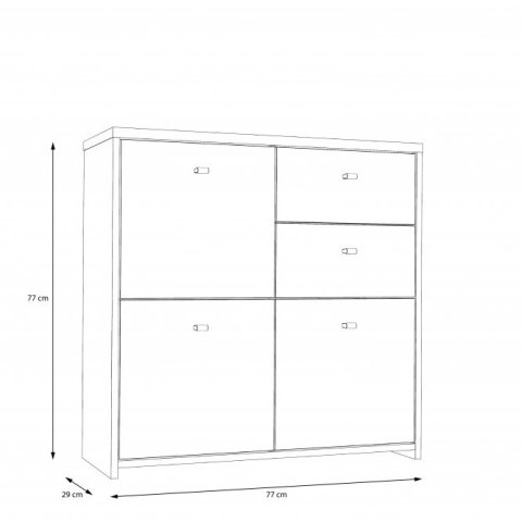 Forte BEST CHEST SQNK223-C804 Komoda, szafka półki, szuflady Dąb Artisan / Biały Forte BEST CHEST SQNK223-C804 Komoda, szafka półki, szuflady Dąb Artisan / Biały