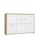 Forte BEST CHEST SQNK233-C804 Komoda, szafka półki, szuflady Dąb Artisan / Biały Forte BEST CHEST SQNK233-C804 Komoda, szafka półki, szuflady Dąb Artisan / Biały