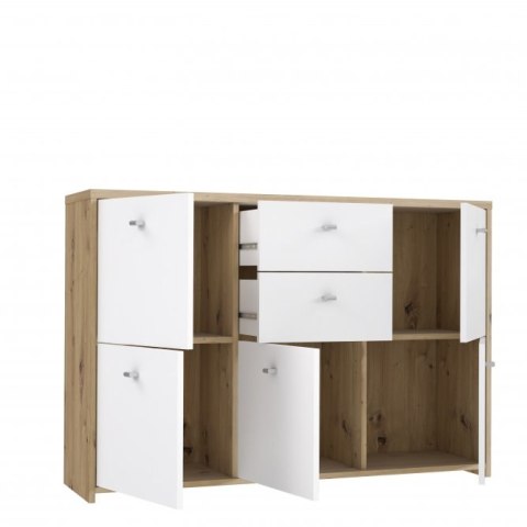 Forte BEST CHEST SQNK233-C804 Komoda, szafka półki, szuflady Dąb Artisan / Biały Forte BEST CHEST SQNK233-C804 Komoda, szafka półki, szuflady Dąb Artisan / Biały