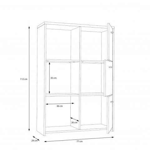 Forte BEST CHEST SQNK321-C804 Komoda, szafka półki Dąb Artisan / Biały Forte BEST CHEST SQNK321-C804 Komoda, szafka półki Dąb Artisan / Biały