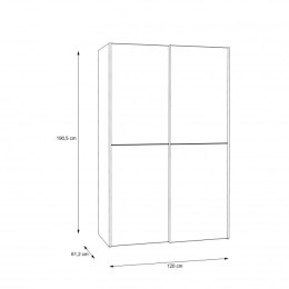 Forte OZZULA OZLS722X10-120 Szafa ubraniowa dwudrzwiowa Biała