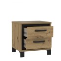 Forte TRONDHEIM TDHK011-C773 Szafka nocna z szufladami, Dąb Artisan / Dąb czarny Forte TRONDHEIM TDHK011-C773 Szafka nocna z szufladami, Dąb Artisan / Dąb czarny