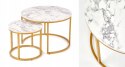 Halmar ława PAOLA zestaw 2 okrągłe MDF okleinowany marmur / złoty stal malowana proszkowo fi60 i fi38 Halmar ława PAOLA zestaw 2 okrągłe MDF okleinowany marmur / złoty stal malowana proszkowo fi60 i fi38
