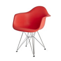 King Home Fotel Krzesło DAR SILVER krwista czerwień.06 - polipropylen, podstawa chromowana metalowa