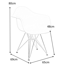 King Home Fotel Krzesło DAR SILVER jasny szary.05 - polipropylen, podstawa chromowana metalowa