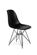 King Home Krzesło DSR BLACK czarne.03 tworzywo - podstawa metalowa czarna wygodne i nowoczesne do jadalni restauracji recepcji