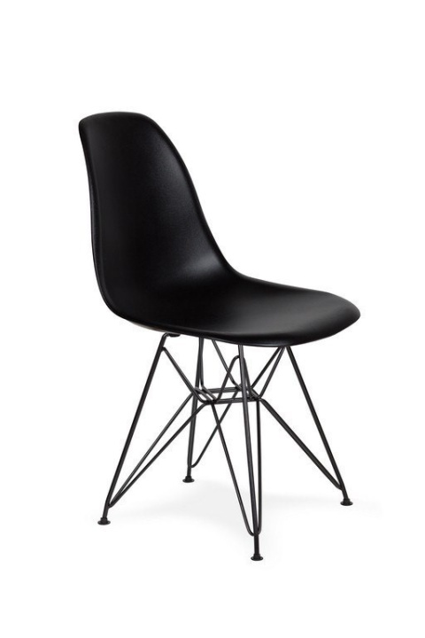 King Home Krzesło DSR BLACK czarne.03 tworzywo - podstawa metalowa czarna wygodne i nowoczesne do jadalni restauracji recepcji King Home Krzesło DSR BLACK czarne.03 tworzywo - podstawa metalowa czarna wygodne i nowoczesne do jadalni restauracji recepcji