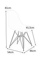 King Home Krzesło DSR BLACK stabilne i wygodne krwista czerwień.06 tworzywo - podstawa metalowa czarna