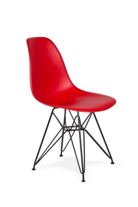King Home Krzesło DSR BLACK stabilne i wygodne krwista czerwień.06 tworzywo - podstawa metalowa czarna King Home Krzesło DSR BLACK stabilne i wygodne krwista czerwień.06 tworzywo - podstawa metalowa czarna