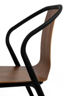 King Home Krzesło VINCENT WOOD orzech - sklejka drewniana / polipropylen czarny mat