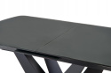HALMAR stół PATRIZIO 160-200x90 blat ciemny popiel noga - czarny do jadalni prostokątny szkło MDF lakierowany stal nierdzewna