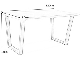 SIGNAL STÓŁ VALENTINO OKLEINA NATURALNA DĄB/ STELAŻ METAL CZARNY 120x80