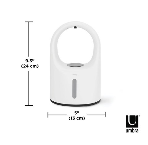 Umbra UMBRA automatyczny dozownik mydła RAIN 414ml biały tworzywo na baterie wskażnik LED Umbra UMBRA automatyczny dozownik mydła RAIN 414ml biały tworzywo na baterie wskażnik LED
