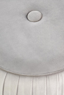 HALMAR pufa ALADIN okrągła tapicerowana jasny popiel velvet stal nierdzewna srebrny
