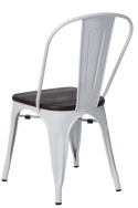 D2.DESIGN Krzesło Paris Wood metalowe białe siedzisko drewno sosna szczot. orzech D2.DESIGN Krzesło Paris Wood metalowe białe siedzisko drewno sosna szczot. orzech