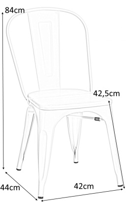 D2.DESIGN Krzesło Paris Wood metalowe białe siedzisko drewno sosna orzech do jadalni restauracji kuchni recepcji