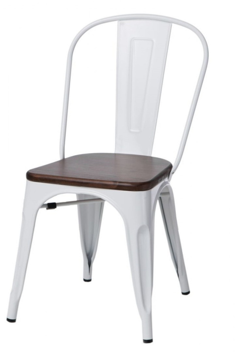 D2.DESIGN Krzesło Paris Wood metalowe białe siedzisko drewno sosna orzech do jadalni restauracji kuchni recepcji D2.DESIGN Krzesło Paris Wood metalowe białe siedzisko drewno sosna orzech do jadalni restauracji kuchni recepcji