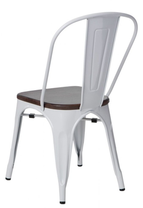 D2.DESIGN Krzesło Paris Wood metalowe białe siedzisko drewno sosna orzech do jadalni restauracji kuchni recepcji D2.DESIGN Krzesło Paris Wood metalowe białe siedzisko drewno sosna orzech do jadalni restauracji kuchni recepcji