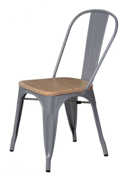 D2.DESIGN Krzesło Paris Wood metalowe szare siedzisko drewno sosna naturalna do kuchni jadalni recepcji restauracji D2.DESIGN Krzesło Paris Wood metalowe szare siedzisko drewno sosna naturalna do kuchni jadalni recepcji restauracji