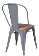 D2.DESIGN Krzesło Paris Wood metalowe szare siedzisko drewno sosna naturalna do kuchni jadalni recepcji restauracji D2.DESIGN Krzesło Paris Wood metalowe szare siedzisko drewno sosna naturalna do kuchni jadalni recepcji restauracji
