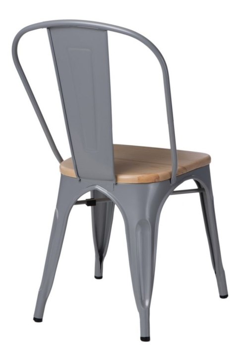 D2.DESIGN Krzesło Paris Wood metalowe szare siedzisko drewno sosna naturalna do kuchni jadalni recepcji restauracji D2.DESIGN Krzesło Paris Wood metalowe szare siedzisko drewno sosna naturalna do kuchni jadalni recepcji restauracji