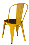 D2.DESIGN Krzesło Paris Wood metalowe żółte drewniane siedzisko sosna szczot. kolor orzech do restauracji jadalni recepcji D2.DESIGN Krzesło Paris Wood metalowe żółte drewniane siedzisko sosna szczot. kolor orzech do restauracji jadalni recepcji