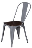 D2.DESIGN Krzesło Paris Wood szare metalowe siedzisko drewno sosna szczotkowana kolor orzech D2.DESIGN Krzesło Paris Wood szare metalowe siedzisko drewno sosna szczotkowana kolor orzech