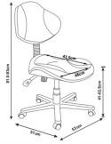 Fun Desk LST3 Blue/Grey - Fotel obrotowy dziecięcy do biurka