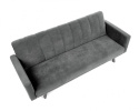 Halmar sofa kanapa ARMANDO rozkładana tkanina velvet popielaty stal malowana proszkowo