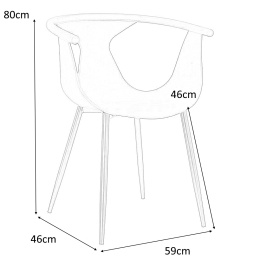 Intesi Krzesło Blush czarne tworzywo / nogi metal malowany proszkowo czarne wygodne i funkcjonalne
