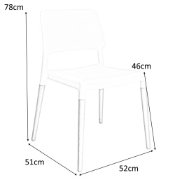 KRZESŁO COLE Intesi BIAŁE TWORZYWO PP NOGI OLEJOWANE DREWNO BUKOWE MOŻNA SZTAPLOWAĆ DO DOMU I DO LOKALU