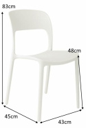 Intesi Krzesło Flexi białe tworzywo PP ergonomiczne i stabilne do jadalni kuchni restauracji na taras Intesi Krzesło Flexi białe tworzywo PP ergonomiczne i stabilne do jadalni kuchni restauracji na taras
