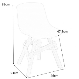 Intesi Krzesło Rail białe mat tworzywo / nogi lite drewno dębowe nowoczesne i wygodne
