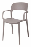 Intesi Krzesło z podłokietnikami Flexi mild grey szare tworzywo PP można sztaplować do jadalni kuchni restauracji na taras Intesi Krzesło z podłokietnikami Flexi mild grey szare tworzywo PP można sztaplować do jadalni kuchni restauracji na taras