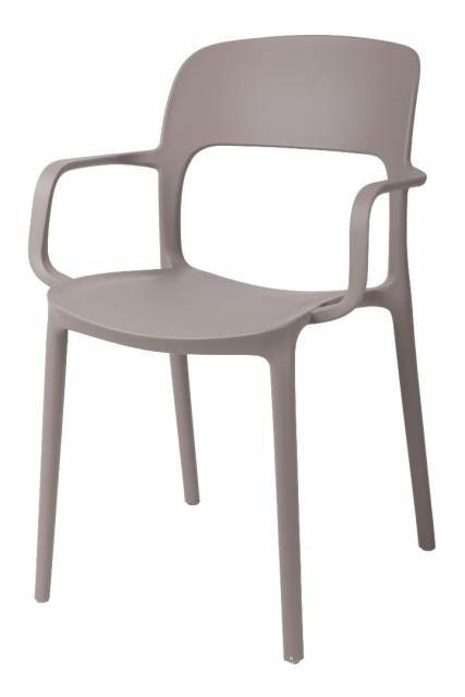 Intesi Krzesło z podłokietnikami Flexi mild grey szare tworzywo PP można sztaplować do jadalni kuchni restauracji na taras Intesi Krzesło z podłokietnikami Flexi mild grey szare tworzywo PP można sztaplować do jadalni kuchni restauracji na taras
