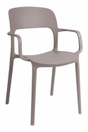 Intesi Krzesło z podłokietnikami Flexi mild grey szare tworzywo PP można sztaplować do jadalni kuchni restauracji na taras