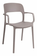 Intesi Krzesło z podłokietnikami Flexi mild grey szare tworzywo PP można sztaplować do jadalni kuchni restauracji na taras Intesi Krzesło z podłokietnikami Flexi mild grey szare tworzywo PP można sztaplować do jadalni kuchni restauracji na taras
