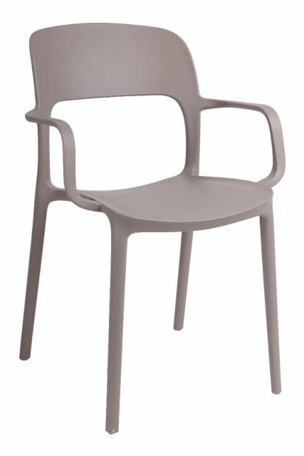 Intesi Krzesło z podłokietnikami Flexi mild grey szare tworzywo PP można sztaplować do jadalni kuchni restauracji na taras Intesi Krzesło z podłokietnikami Flexi mild grey szare tworzywo PP można sztaplować do jadalni kuchni restauracji na taras